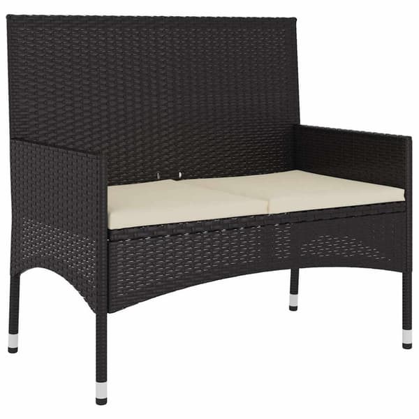 Loungegrupp med dynor 6 delar svart konstrotting