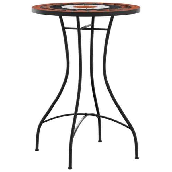 Mosaikbord terrakotta och vit järn och keramik