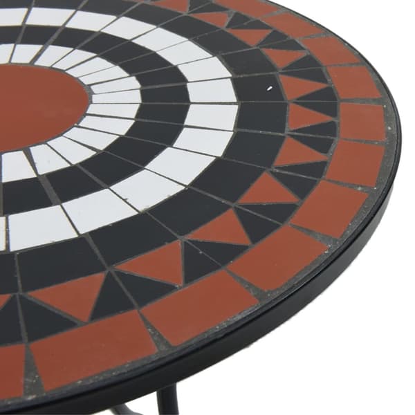 Mosaikbord terrakotta och vit järn och keramik