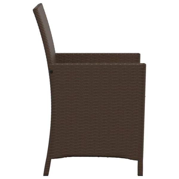 Bistrogrupp med dynor 3 delar brun konstrotting