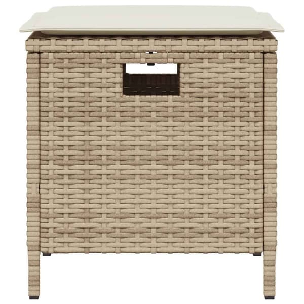 Matgrupp för trädgården med dynor 5 delar beige konstrotting