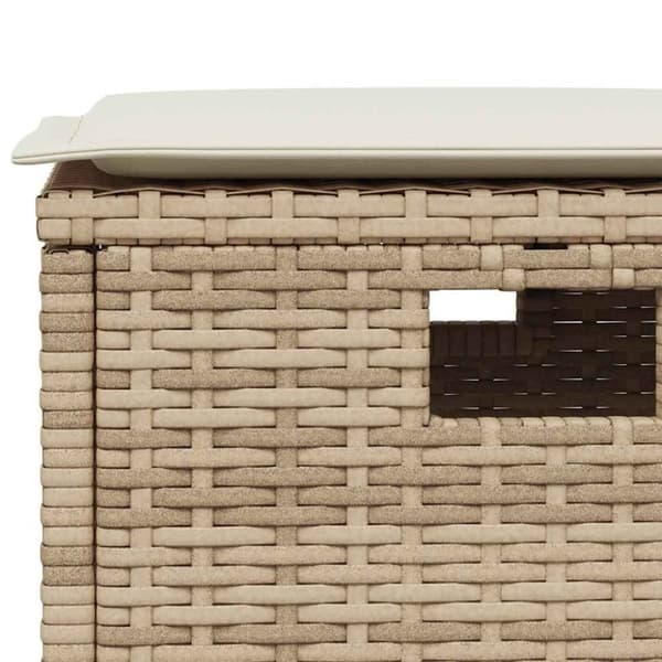 Matgrupp för trädgården med dynor 5 delar beige konstrotting