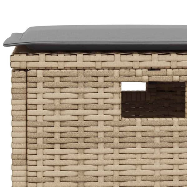 Matgrupp för trädgården med dynor 5 delar beige konstrotting