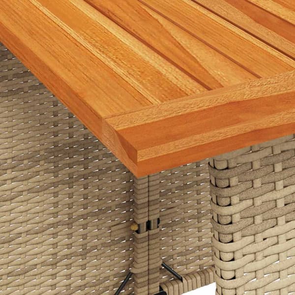 Matgrupp för trädgården med dynor 5 delar beige konstrotting