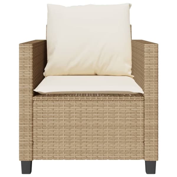 Bistrogrupp med dynor 3 delar beige konstrotting