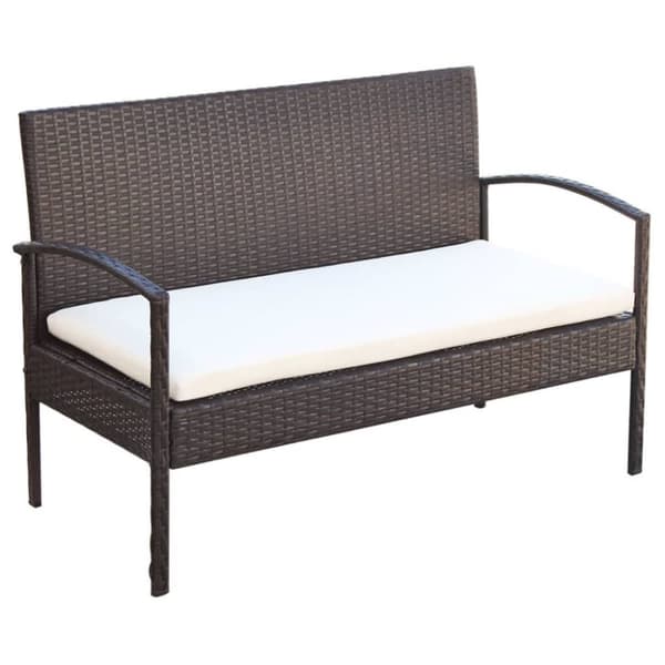 Loungegrupp för trädgården med dynor 4 delar konstrotting brun