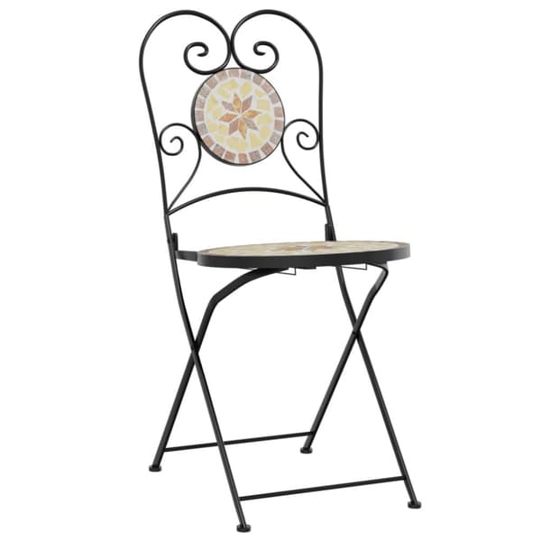 Mosaikbord terrakotta och vit järn och keramik