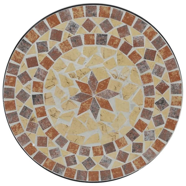 Mosaikbord terrakotta och vit järn och keramik
