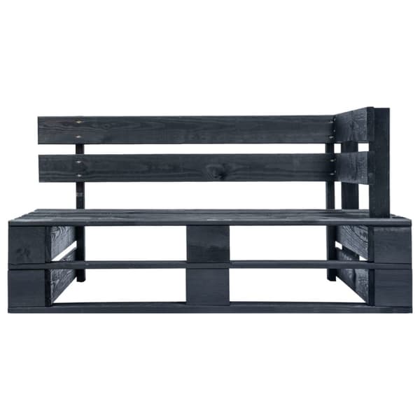 Pallsoffa 2-sits med dynor svart impregnerad furu