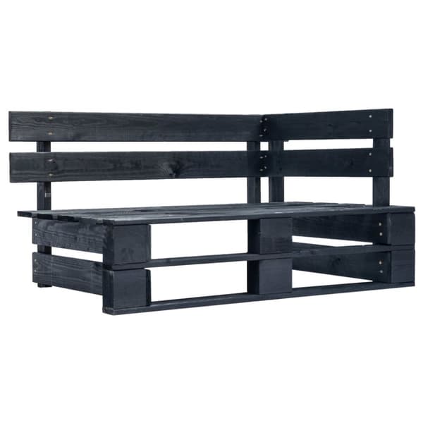 Pallsoffa 2-sits med dynor svart impregnerad furu