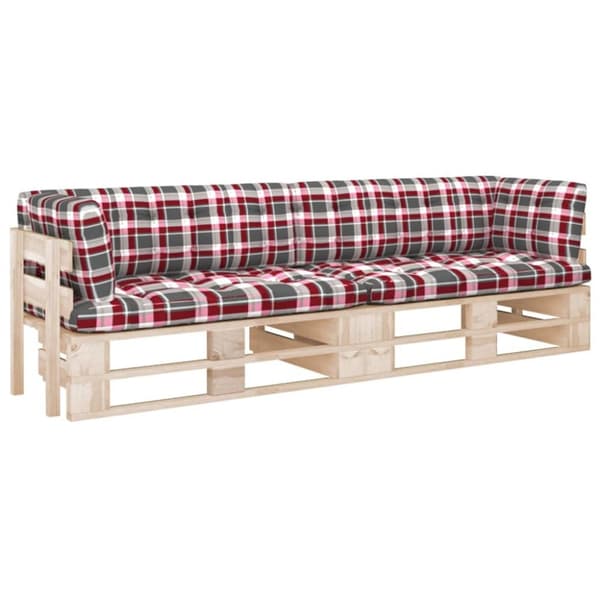 Pallsoffa 2-sits med dynor impregnerad furu