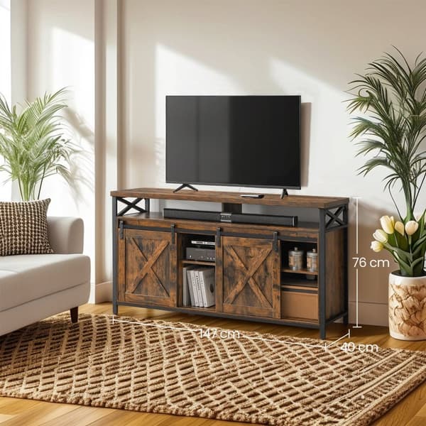 TV møbler-landstil i vintage brun-sort