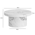 Miniatyrbild 4 av 6: Rootz Modern Round soffbord - Samtida marmorutseende - Minimalistisk design - Anti -Slip Pads - 60 cm x 60 cm x 30 cm