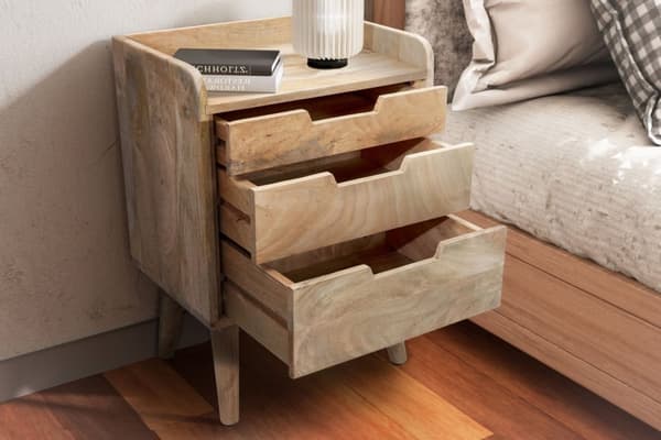 Rootz Moderne natkasser - Bedkabinetter - Træ natborde - Unikt design - 45 cm x 63 cm x 33 cm