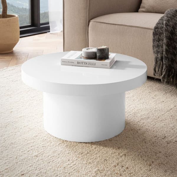 Rootz Moderne sofabord - højglans bord - rund overflade - alsidig brug - 60 cm x 60 cm x 30 cm
