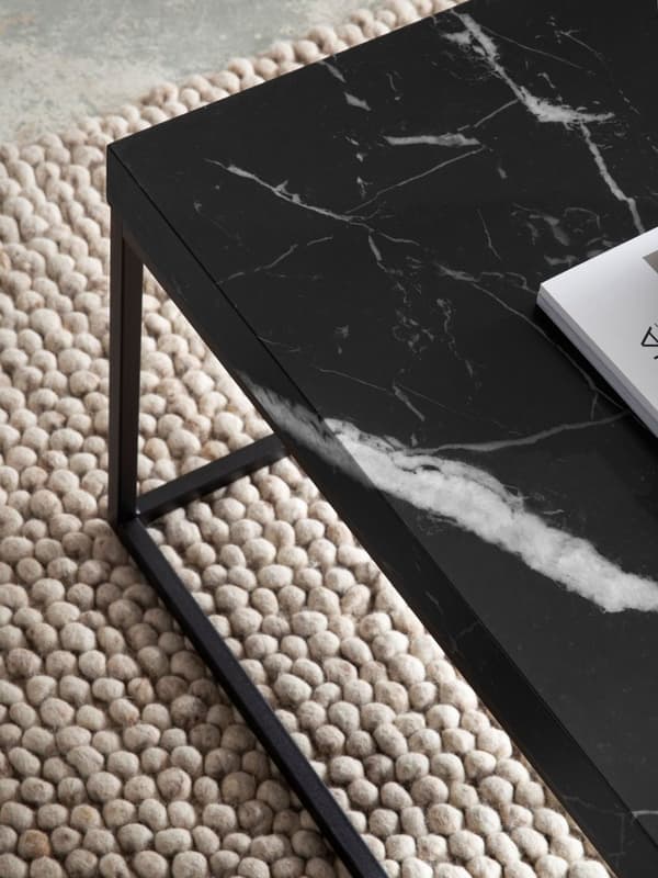 Rootz Modern soffbord - Matt Black Look - Styliskt svart soffbord - Robust metallram - 120 cm x 60 cm x 38 cm
