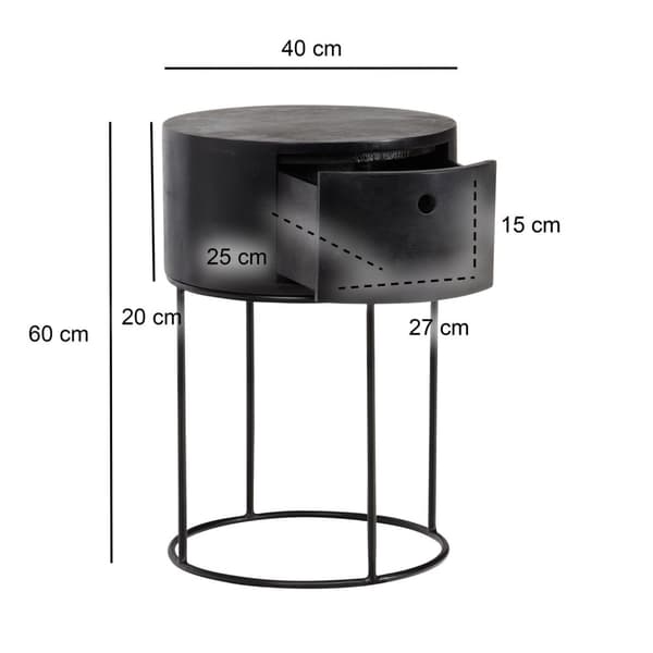 Rootz Round Night Boxes - Modern Bedside -pöydät - Elegant Wood Grain NightStands - Ainutlaatuinen muotoilu - 40 cm x 40 cm x 60cm