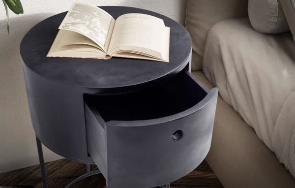 Rootz Round Night Boxes - Modern Bedside -pöydät - Elegant Wood Grain NightStands - Ainutlaatuinen muotoilu - 40 cm x 40 cm x 60cm