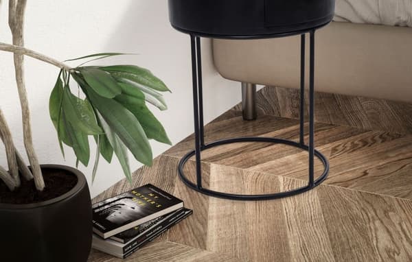 Rootz Round Night Boxes - Modern Bedside -pöydät - Elegant Wood Grain NightStands - Ainutlaatuinen muotoilu - 40 cm x 40 cm x 60cm