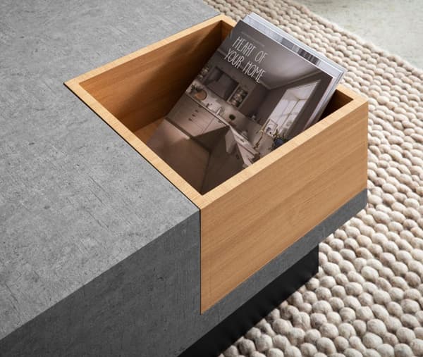 Rootz Square Sofabord - Moderne sofabord - Stilfuld stuebord - Rigelig opbevaring - 65 cm x 65 cm x 40 cm