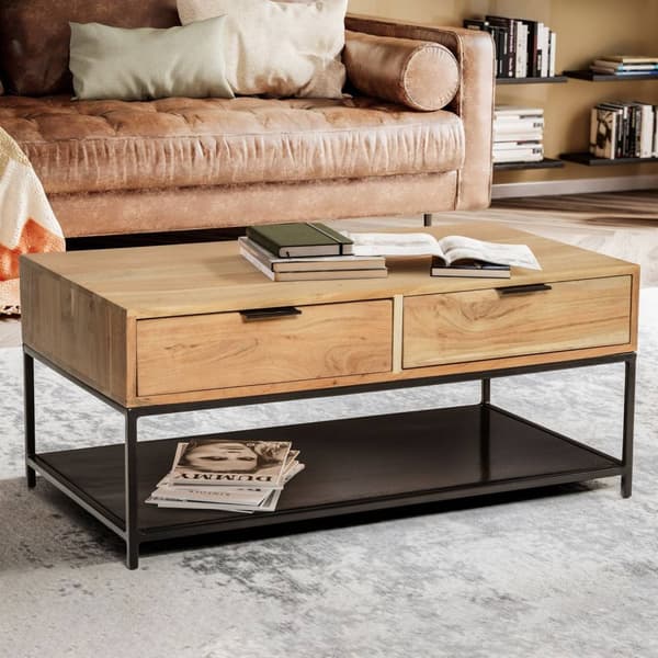 Rootz Stilfuld sofabord - Moderne sofabord - Rektangulært bord - Ekstra opbevaring og elegance - 90 cm x 50 cm x 40 cm