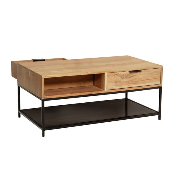 Rootz Stilfuld sofabord - Moderne sofabord - Rektangulært bord - Ekstra opbevaring og elegance - 90 cm x 50 cm x 40 cm