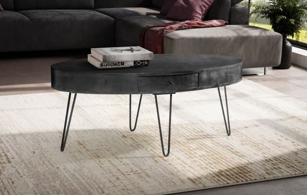 Rootz Modern soffbord - Ovalbord - Styliskt mittpunkt - Extra förvaring - 100 cm x 50 cm x 40 cm