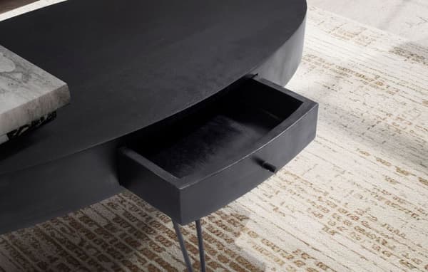 Rootz Modern soffbord - Ovalbord - Styliskt mittpunkt - Extra förvaring - 100 cm x 50 cm x 40 cm