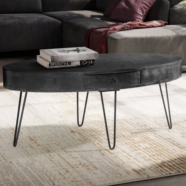 Rootz Modern soffbord - Ovalbord - Styliskt mittpunkt - Extra förvaring - 100 cm x 50 cm x 40 cm