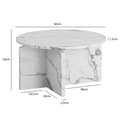 Miniatyrbillede 4 af 6: Rootz Moderne sofabord - Round Table - Marmor Look - Anti -Slip Design - 60 cm x 60 cm x 33 cm