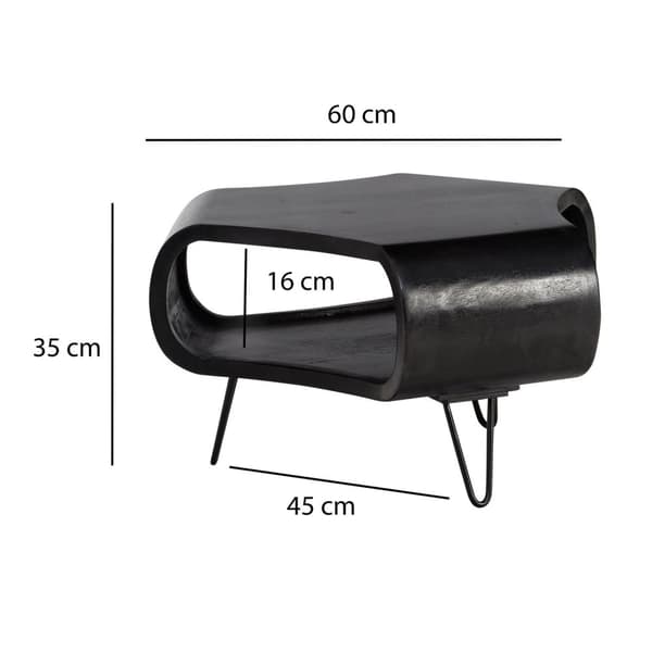 Rootz Modern Living Room Bord - Sofabord - Stor opbevaring - Solid Wood & Iron - 60 cm x 60 cm x 35 cm
