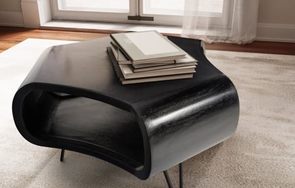 Rootz Modern Living Room Bord - Sofabord - Stor opbevaring - Solid Wood & Iron - 60 cm x 60 cm x 35 cm