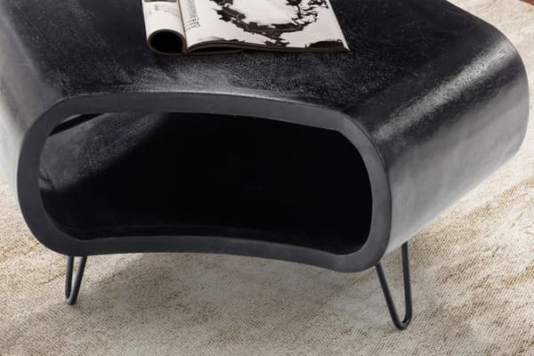 Rootz Modern Living Room Bord - Sofabord - Stor opbevaring - Solid Wood & Iron - 60 cm x 60 cm x 35 cm