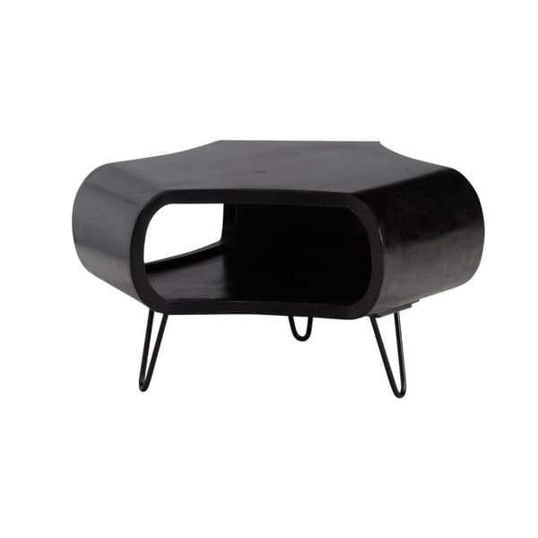 Rootz Modern Living Room Bord - Sofabord - Stor opbevaring - Solid Wood & Iron - 60 cm x 60 cm x 35 cm