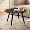 Miniatyrbild 2 av 6: Rootz Modern Round soffbord - vardagsrumsbord - Styliskt marmorutseende - Robusta metallben - 60 cm x 60 cm x 41 cm