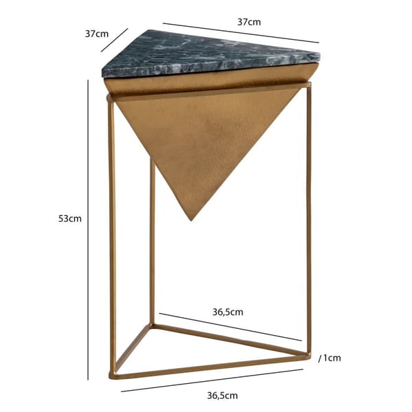 Rootz Triangular Side Table - Moderne sidebord - Marmorbord - Unikt design - 37 cm x 37 cm x 53 cm