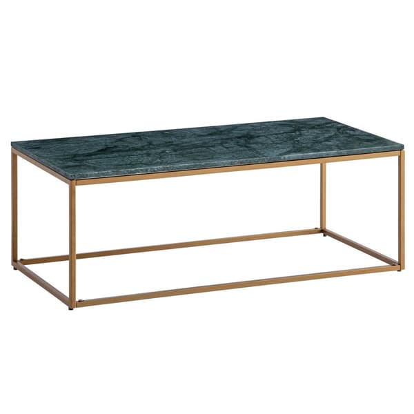 Rootz Rectangular soffbord - Modern marmorbord - Elegant gröngulddesign - Handgjorda unika bitar - 100 cm x 50 cm x 35 cm