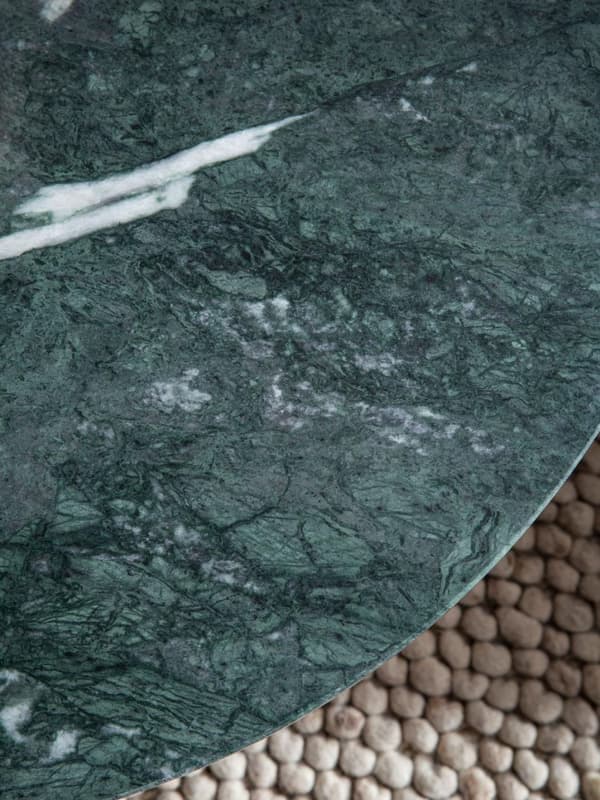 Rootz Round soffbord - Modernt soffbord - Elegant mittbord - Marble Top - 70 cm x 70 cm x 35 cm - Unik handgjord design