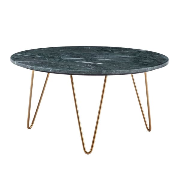 Rootz Round soffbord - Modernt soffbord - Elegant mittbord - Marble Top - 70 cm x 70 cm x 35 cm - Unik handgjord design