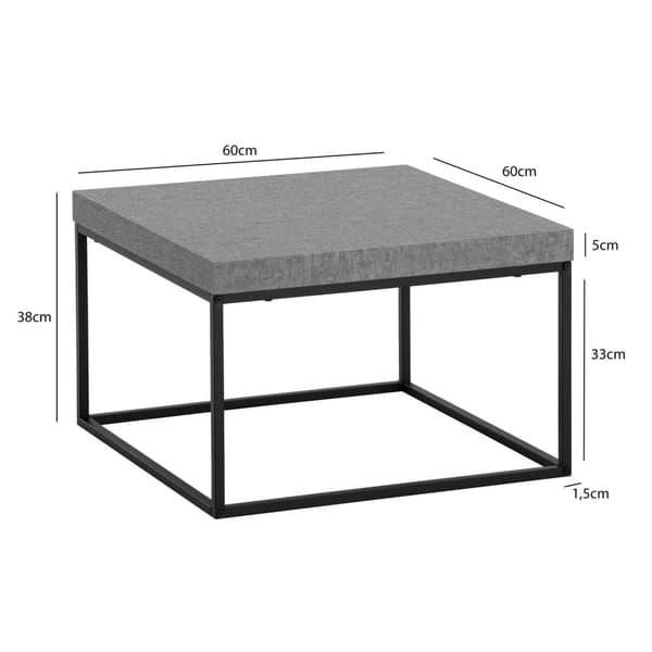Rootz -moderni sohvapöytä - nykyaikainen pöytä - minimalistinen pöytä - tilaa säästävä muotoilu - 60 cm x 60 cm x 38cm