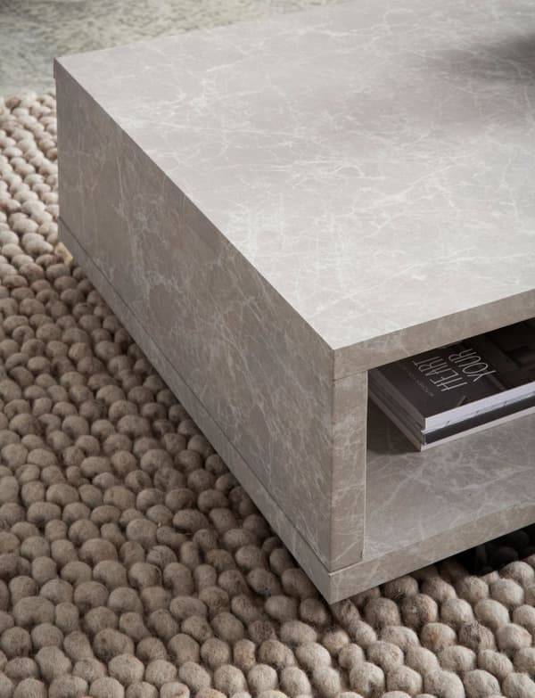 Rootz Moderne sofabord - Mat Stone Look - Open Storage - Scratch -Proof Design - 100 cm x 50 cm x 25 cm