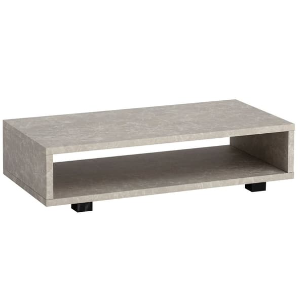Rootz Moderne sofabord - Mat Stone Look - Open Storage - Scratch -Proof Design - 100 cm x 50 cm x 25 cm
