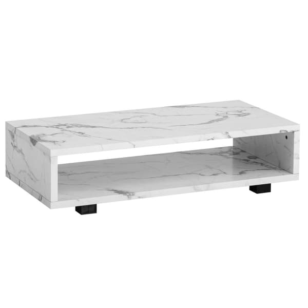 Rootz -moderni sohvapöytä - marmorilasku - iso pöytä - estevapaa säilytys - 100 cm x 50 cm x 25 cm