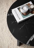 Miniatyrbillede 5 af 6: Rootz Moderne sofabord - Round Black Look - Stilfuldt lavt bord - Anti -slip -puder - 60 cm x 60 cm x 33 cm