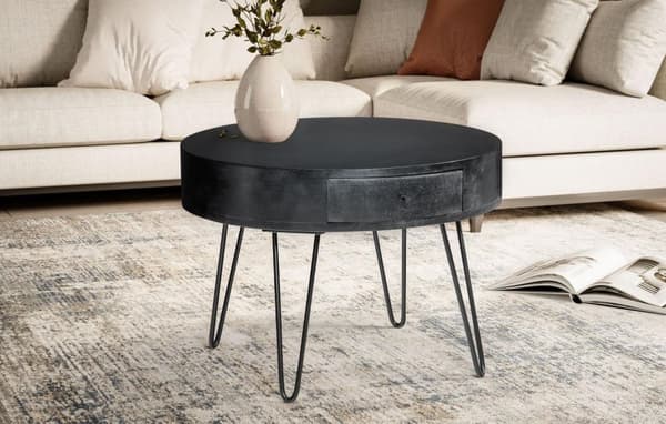 Rootz Moderne sofabord - Slående sofabord - Round Storage Table - Unik design - 60 cm x 60 cm x 43 cm