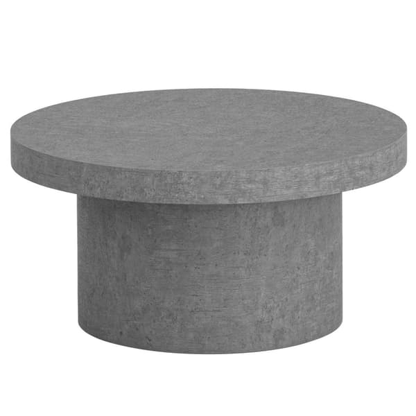 Rootz Modern soffbord - Rund accentbord - Betongutseende - Spacebesparing - 60 cm x 60 cm x 30 cm