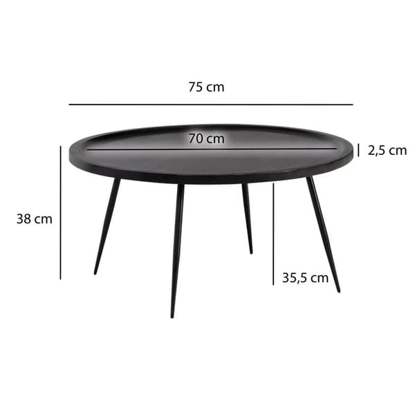 Rootz Pyöreä sohvapöytä - Pyöreä sohvapöytä - puinen keskipöytä - käsintehty eleganssi - 75 cm x 75 cm x 38 cm
