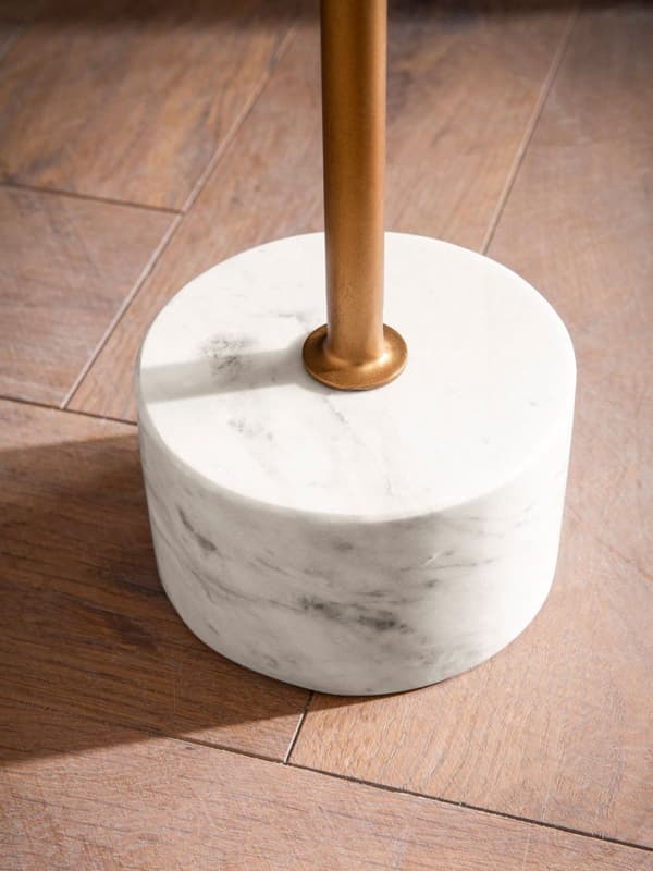 Rootz Round Side Table - Moderne design - marmor slutbord - Håndlavet unik - Rumbesparende 30 cm x 30 cm x 55,5 cm - Beskytter gulve