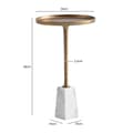 Miniatyrbild 4 av 6: Rootz Round Side Table - Modern Accent Table - Marmor Structure - Unik design - 34 cm x 34 cm x 58 cm - Golden & White