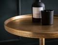 Miniatyrbild 5 av 6: Rootz Round Side Table - Modern Accent Table - Marmor Structure - Unik design - 34 cm x 34 cm x 58 cm - Golden & White
